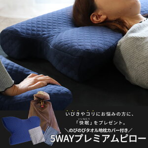 枕 プレミアムピロー+のびのびカバー 2点セットカバーセット ラッピング 枕 まくら 肩こり 首こり いびき 横向き 仰向け いびき防止 枕カバー 選び方 送料無料 ストレートネック まくらカ