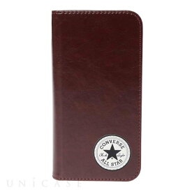 【 iPhone 12 mini ケース 】CONVERSE Uncle Patch PU Leather Book Type Case BROWN コンバース iPhone Case iPhoneケース