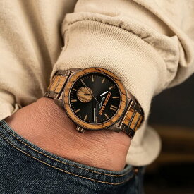 【日本正規輸入代理店】ORIGINAL GRAIN Barrel 46mm - Brewmaster Barley/24HR WOOD SUBDIAL オリジナルグレイン 腕時計 メンズ腕時計 ドイツビール樽 木製腕時計 木製時計 ウッドウォッチ