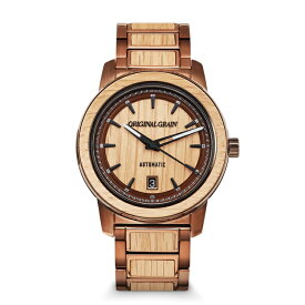 【日本正規輸入代理店】ORIGINAL GRAIN Barrel 42mm Automatic - Whiskey Espresso オリジナルグレイン 自動巻き腕時計 機械式腕時計 ウイスキー樽腕時計 木製腕時計