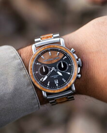 【日本正規輸入代理店】ORIGINAL GRAIN Alterra Chronograph 44mm - Burlwood Silver オリジナルグレイン 腕時計 メンズ腕時計 メンズウォッチ クロノグラフ 木製腕時計 ウッドウォッチ