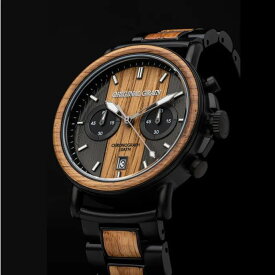 【日本正規輸入代理店】ORIGINAL GRAIN Alterra Chronograph 44mm - Whiskey Black オリジナルグレイン 腕時計 メンズ腕時計 メンズウォッチ 木製腕時計 木製時計 ウッドウォッチ ウイスキー樽腕時計 バーボン樽腕時計