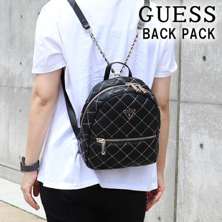 楽天市場】GUESS ゲス バッグ QC767932 BLACK MULTI リュック ブラック 