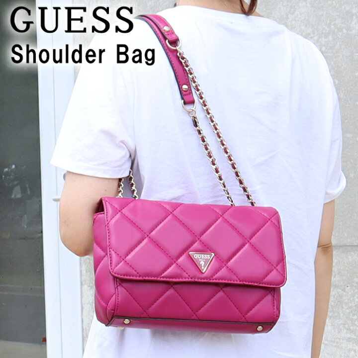 楽天市場】ゲス バッグ QG767921 FUCHSIA フューシャピンク チェーン  