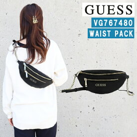 *ゲス バッグ VG767480 BLACK CALEY MINI GUESS チェーンショルダー ウエストバッグ ヒップバッグ ag-312000