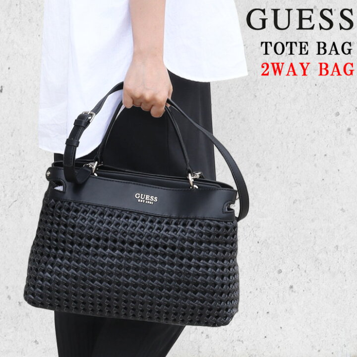 楽天市場】ゲス バッグ WG849006 BLACK SICILIA 編み込みデザイン 2Way 