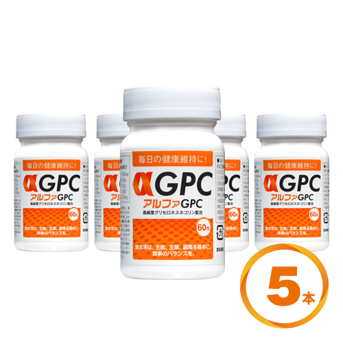 αGPC （アルファGPC） 60粒 高純度グリセロホスホコリン配合 5本セット 【送料無料】 【子供 サプリメント】【レシチン】 |  アルファGPCの第一健やか生活