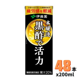 黒酢で活力 紙パック 200ml×24本*2ケース 伊藤園 【機能性表示食品】