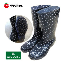 婦人PVC長靴 水玉 LLサイズ (24.5?25.0cm) シンセイ
