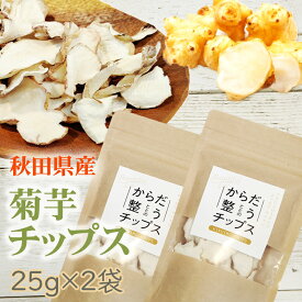 菊芋チップス 50g (25g×2袋) 秋田県産 きくいも 無添加 メール便 送料無料 YP [菊芋チップス2袋 BY3] 即送