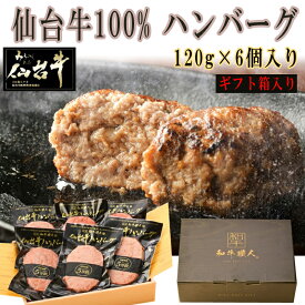 仙台牛 最高級 100％ハンバーグ120g×6個入り ギフト 送料無料 冷凍 [仙台牛100％ハンバーグ120g×6個入り] ship-ei