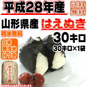【あす楽】【当日精米】【ポイント2倍】【送料無料】平成28年度産　山形県産はえぬき　玄米　30kg(30kg×1袋)【白米・無洗米・分づき】 ランキングお取り寄せ