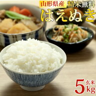 新米 米 送料無料 当日精米 令和8年度産 山形県産 お米 はえぬき 玄米 5kg 【白米・無洗米・分づき】 置…