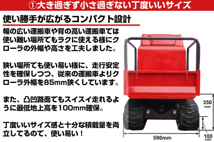 楽天市場】筑水キャニコム クローラ 運搬車 小型 BP51CFDS ピンク 