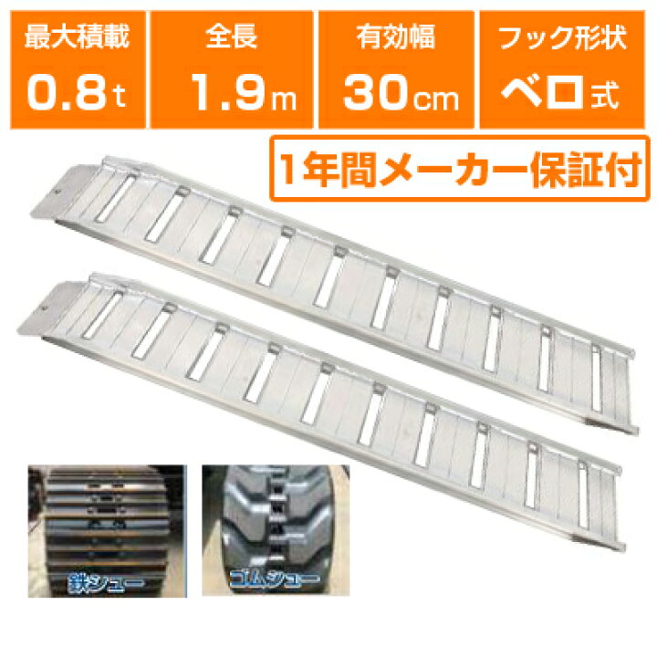 楽天市場】アルミブリッジ 0.8t 1.9m 2本セット 昭和ブリッジ GP-190 