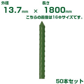 積水 セキスイ 農業用支柱 イボ竹 グリーン φ13.7 X 1800mm 50本
