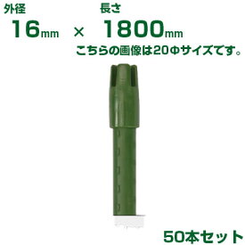 積水 セキスイ 農業用支柱 イボ竹 グリーン φ16 X 1800mm 50本 十字キャップ付