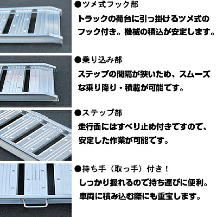 楽天市場】【個人宅配OK】アルミブリッジ 1.2t 2.4m 2本セット 