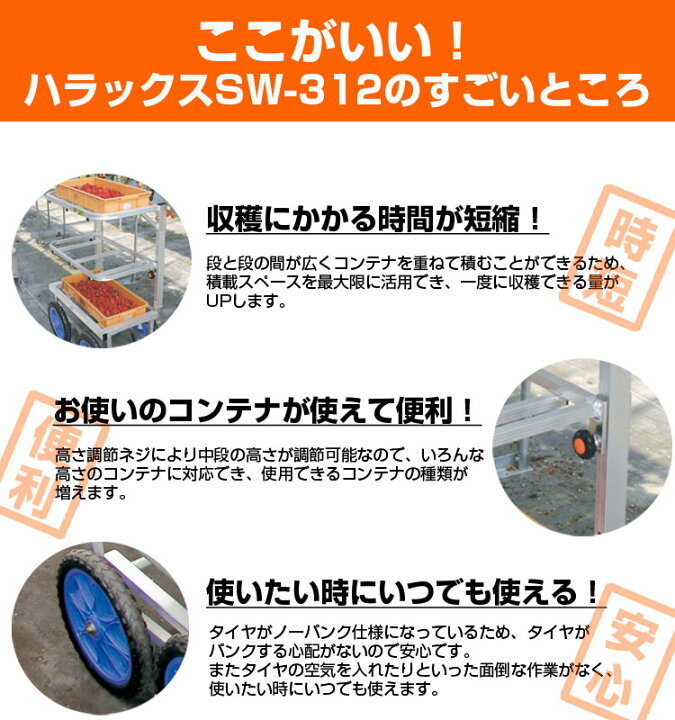 楽天市場】【2台セットでお得】ハラックス 収穫台車 愛菜号 SW-312 