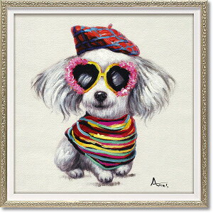 ユーパワー 絵画 ユーパワー オイル ペイント アート Sサイズ 「ボブヘアー」アートフレーム おしゃれ 壁掛け 額入り OP-07043