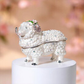 ジュエリーボックス 小桜羊 未 ひつじ 未 干支 置物 ホワイト EX5331