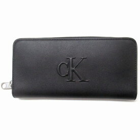 Calvin Klein カルバンクライン アウトレット サイフ ラウンドファスナー長財布 ロゴ ブラック 4K1005G 001
