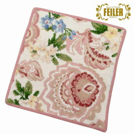 FEILER フェイラー ハンカチ ハンドタオル タオルハンカチ ANTHEA OFFWHITE 30cm 　OLD ROSE n250312