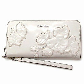ワケアリ　Calvin Klein カルバンクライン アウトレット ラウンドファスナー長財布 フラワースタイル H5AQQ8VD3C7