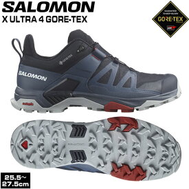 登山 トレッキング トレラン 24SS SALOMON サロモン X ULTRA 4 GTX エックスウルトラ4ゴアテックス Carbon/BeringSea/PearlBlue