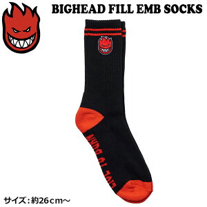ソックス スピットファイア SPITFIRE BIGHEAD FILL EMB SOCKS BLACK/RED 靴下 メール便配送