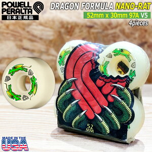 �X�P�{�[ �E�B�[�� �p�E�G���y�����^ POWELL PERALTA DRAGON FORMULA NANO RAT 52x30mm 97A 4�Z�b�g �h���S���t�H�[�~�����[