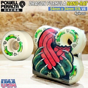 �X�P�{�[ �E�B�[�� �p�E�G���y�����^ POWELL PERALTA DRAGON FORMULA NANO RAT 54x34mm 97A V4 4�Z�b�g �h���S���t�H�[�~�����[