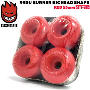 XP{[ EB[ Xsbgt@CA SPITFIRE WHEELS 99DU BURNER BIGHEAD SHAPE RED 53mm 4set