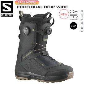 25-26 サロモン エコーデュアルボアワイド SALOMON ECHO DUAL BOA WIDE スノーボード 靴 25-26-BT-SLM ブラック 25 25.5 26 26.5 27 27.5 28 28.5 29 29.5