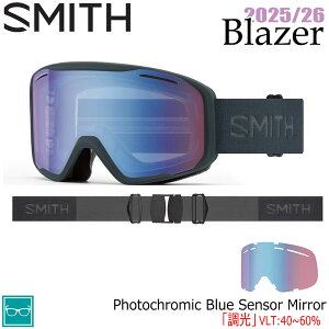 25-26 X~X u[U[ X[g SMITH BLAZER SLATE PHOTOCHROMIC BLUE SENSOR MIRROR - XL[ Xm[{[h S[O 25-26-GG-SMT