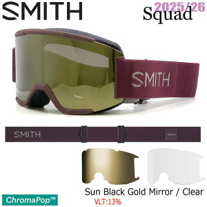 25-26 X~X XJbh ~XeBbN SMITH SQUAD MYSTIC CP SUN BLACK GOLD MIRROR CLEAR XL[ Xm[{[h S[O 25-26-GG-SMT