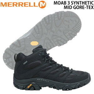������ ���A�u3�V���Z�e�B�b�N�~�b�h�S�A�e�b�N�X MERRELL MOAB 3 SYNTHETIC MID GORE-TEX �E�H�[�L���O �g���b�L���O �C �u���b�N 7 7.5 8 8.5 9 9.5 10