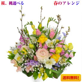 成人の日 卒業 入学祝い 生花アレンジメント 選べる 桜 桃 春の花【Lサイズ】