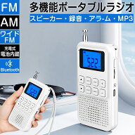 ラジオ 小型 高感度 小型 ポータブルラジオ FM/AM ワイドFM対応 ポケットラジオ 録音＆bluetooth機能付き…