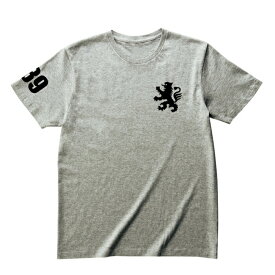 Tシャツ メンズ レディース ライオン エンブレム グレー 半袖 ティーシャツ ワールド サッカー スポーツ 競技 ティシャツ