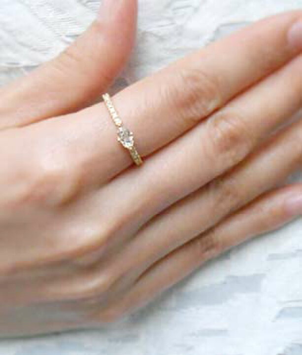楽天市場】【再販】K18 マーキス ダイヤモンド リング 0.2ct 0.3ct 