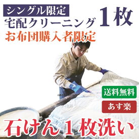 【お布団購入者限定】 布団クリーニング 布団丸洗い シングルサイズ限定コース1枚【送料無料※一部地域除く】お引越先へお届け可能 ダニカビも除去します 毛布・枕・座布団も♪