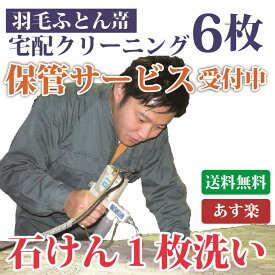 羽毛布団クリーニング 6枚セット 布団丸洗い シングル ダブル 布団収納袋に入れてお届け 【送料無料※一部地域除く】 まさつレスクリーニング トコジラミ対策