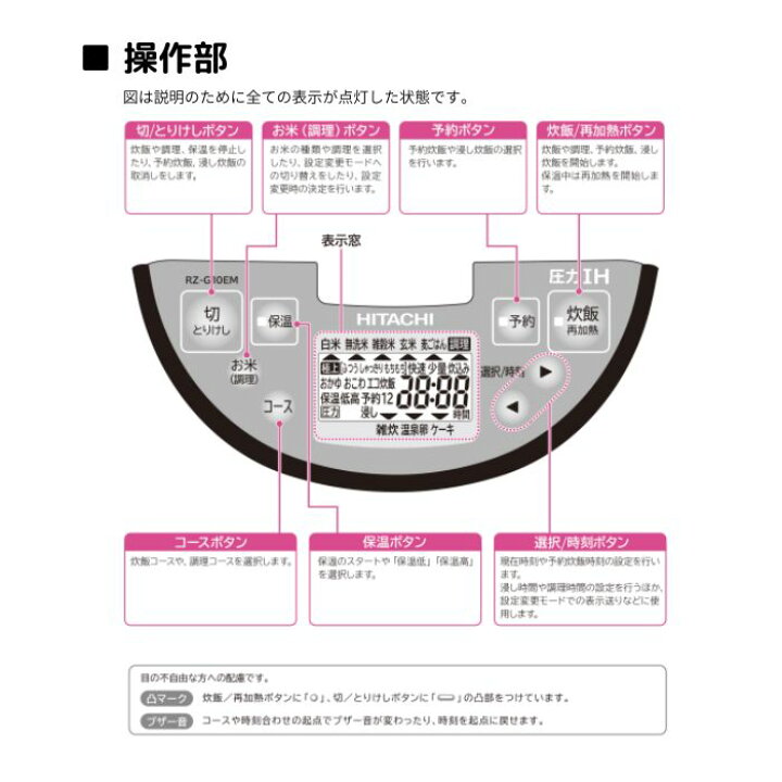 楽天市場】日立 炊飯器 RZ-G10EM-T 圧力IH ジャー炊飯器 5.5合炊き 