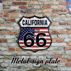 【28時間限定P10倍】サインプレート アメリカン ルート66 ROUTE66 ウェルカム WELCOME メタル 車庫 看板 レトロ ダイナー ヴィンテージ アメリカン雑貨