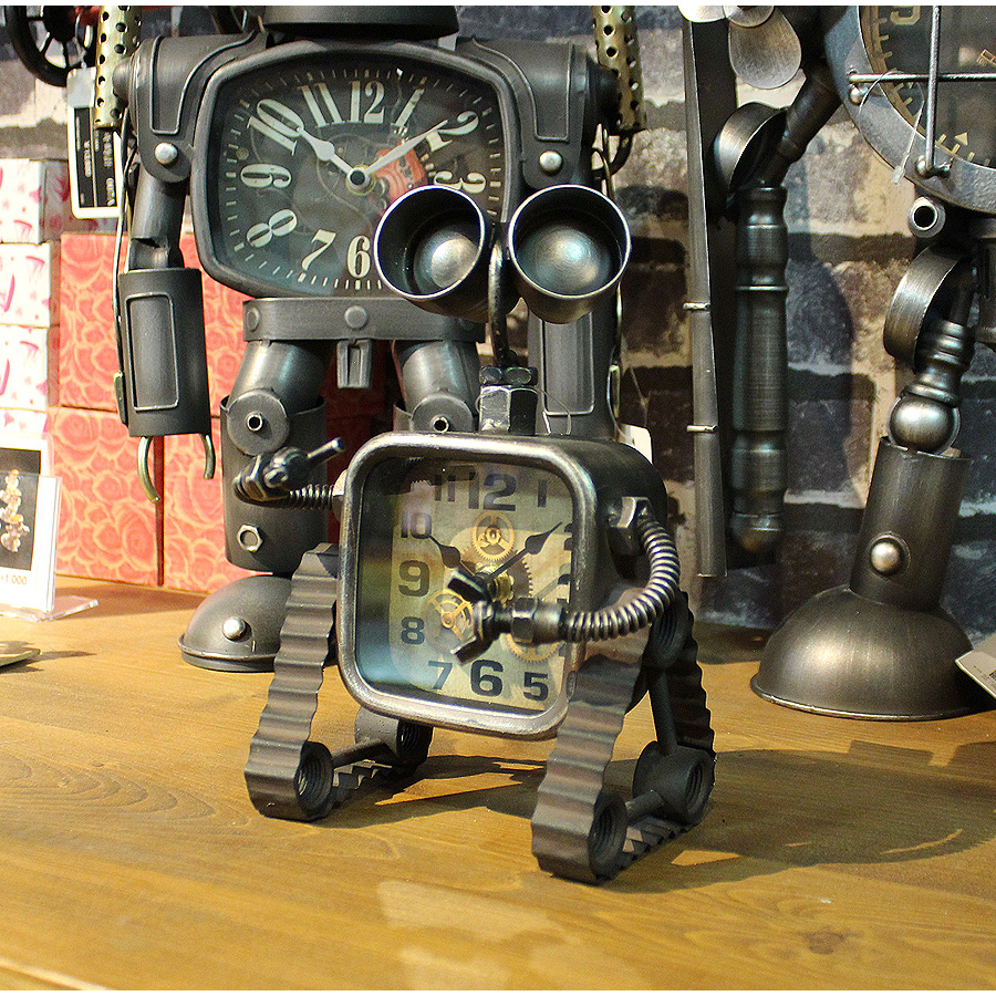 楽天市場】置き時計 おしゃれ アナログ ロボット ブリキ製