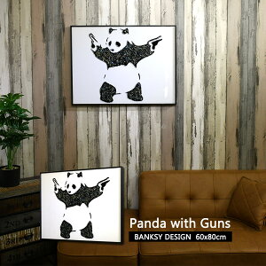 oNV[fUC Banksy A[g|X^[ A[gpl oNV[ Panda with Guns t[t |X^[TCY 80×60 |X^[ Ǌ| A[gt[ G zt _  Vv