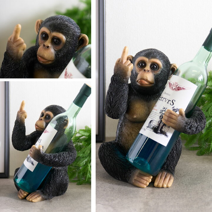 楽天市場】期間限定ポイント10倍 ワインボトルホルダー 猿 サル さる 