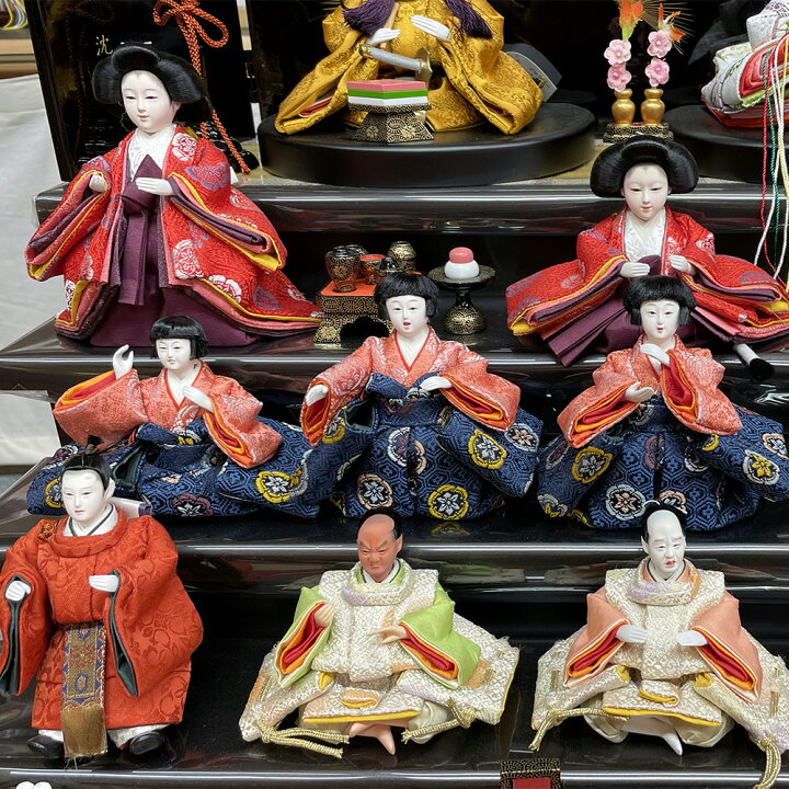 楽天市場】雛人形 コンパクト 段飾り 15人飾り 5段飾り 木製段飾り 