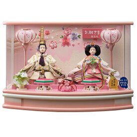 雛人形 ケース入り 丸型 選べる コンパクト ケース飾り ひな人形 ケース 可愛い ミニ アクリル お雛様 モダン フラワー 久月取扱い 雛人形 コンパクト ひな人形 おしゃれ お雛様 ひまり 小三五 親王飾り 金襴仕立 243-270 白 紫 アクリル R型 電気入雪洞付